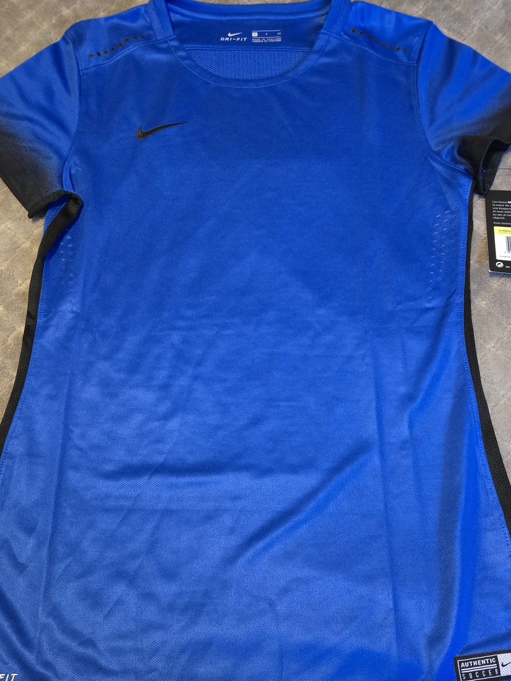 Nike Dri-FIT Athletic Tee in Royal Blue with Black Accents
